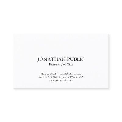 Graceful White Sleek Plain Chic Professional