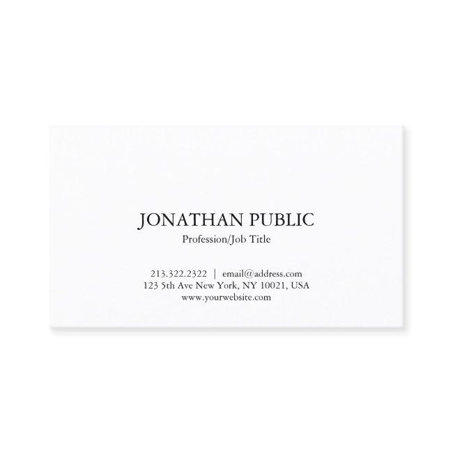 Graceful White Sleek Plain Chic Professional