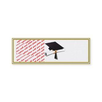 Grad Cap Diploma - Black & Gold Mini