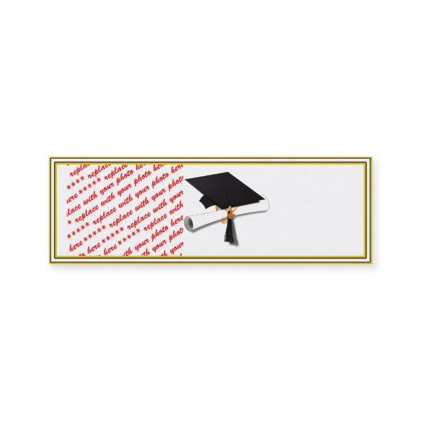 Grad Cap Diploma - Black & Gold Mini