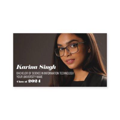 GRAD! Graduation Name Card with Simple Photo