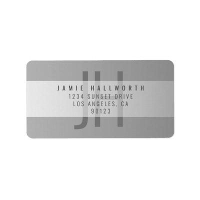 Gradient Grey | Monogrammed Return Address Label