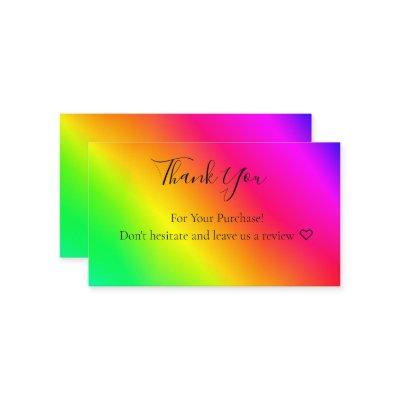 Gradient Luminescent Rainbow Metallic Thank You Bu
