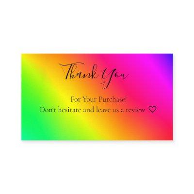 Gradient Luminescent Rainbow Metallic Thank You