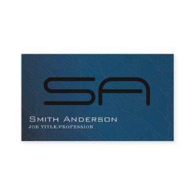 Gradient Navy Blue White and Black Monogram