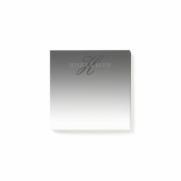 Gradually Changing Gradient Grey Any Name/s Post-it Notes