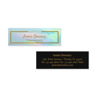 Graduate Name Card | Black, Opal & Gold | Modern