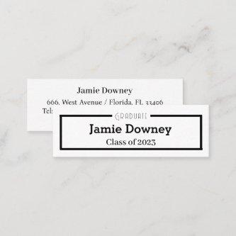 Graduate Name Card | Minimalist Modern Insert Card