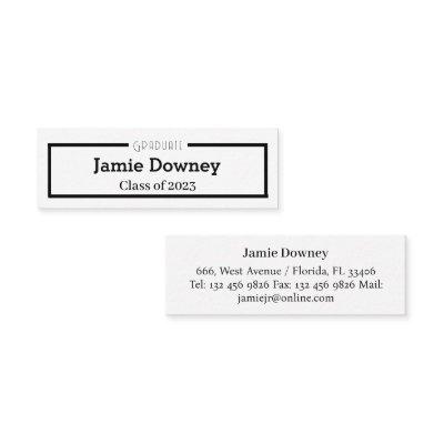 Graduate Name Card | Minimalist Modern Insert Card