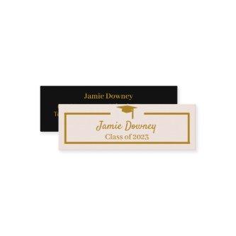 Graduate Name Card | Modern | Black, Pink & Gold