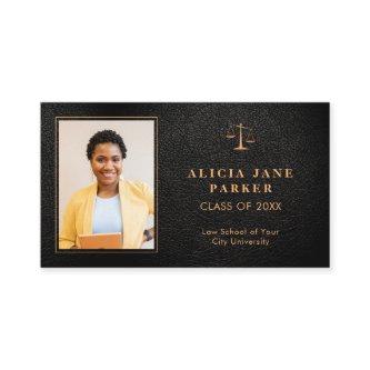 Graduate name law school graduation photo