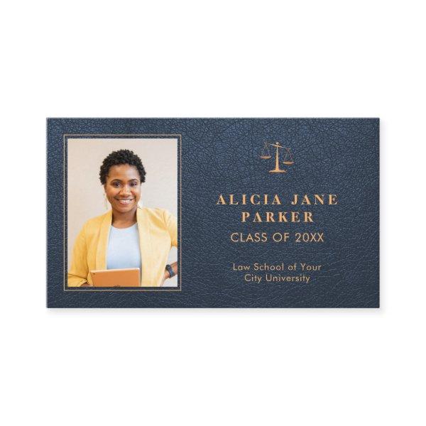 Graduate name law school graduation photo