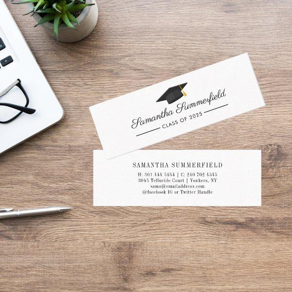 Graduation 2025 Name Modern Script Contact Calling Card