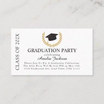Graduation Announcement After Party Insert Cards