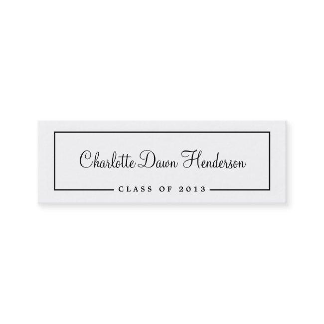 Graduation announcement name card border Class of