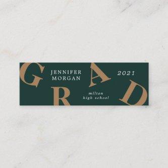 graduation bold letters school colors  Name Card