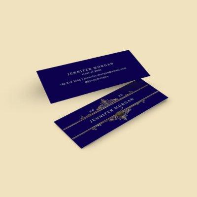 Graduation Gold Ornament Elegant Name Card