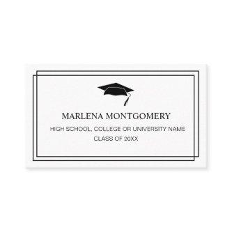 Graduation Insert Photo Name Card Modern Cap Hat