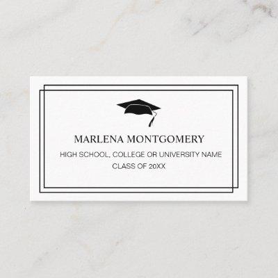Graduation Insert Photo Name Card Modern Cap Hat