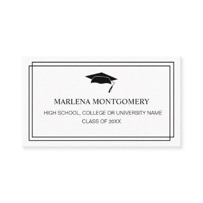 Graduation Insert Photo Name Card Modern Cap Hat