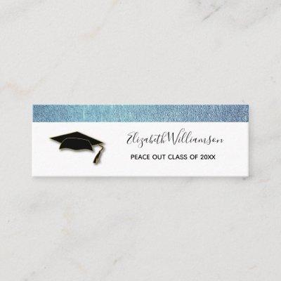 Graduation Name Card Blue Foil Insert Card