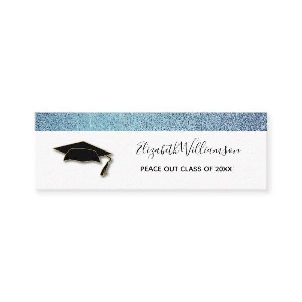 Graduation Name Card Blue Foil Insert Card