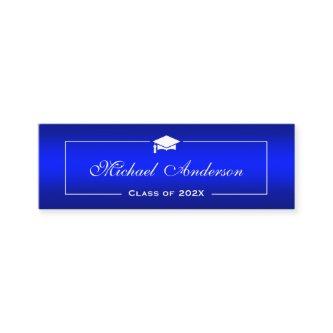 Graduation Name Card - Classy Plain Blue Gradient