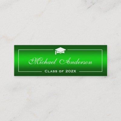 Graduation Name Card - Classy Plain Green Gradient