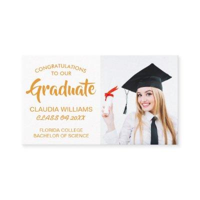 Graduation Name Card - Elegant Classic Insert Card