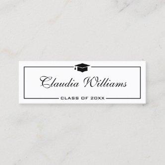 Graduation Name Card . Elegant Classic Insert Card