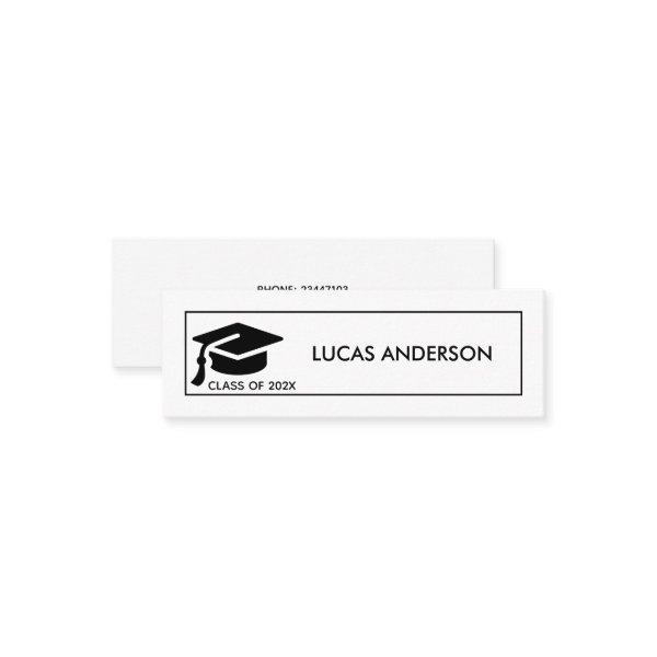 Graduation Name Card - Elegant Classic Insert Card