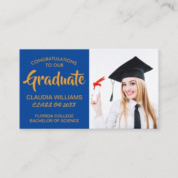 Graduation Name Card - Elegant Classic Insert Card
