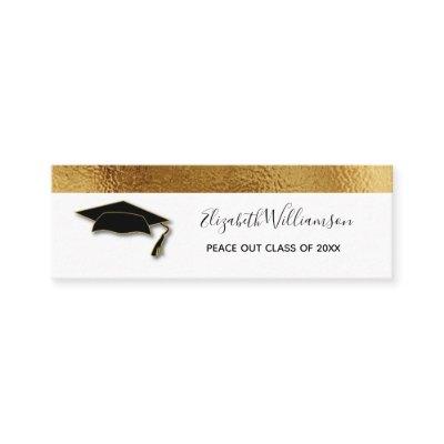 Graduation Name Card  Elegant Gold Insert Card