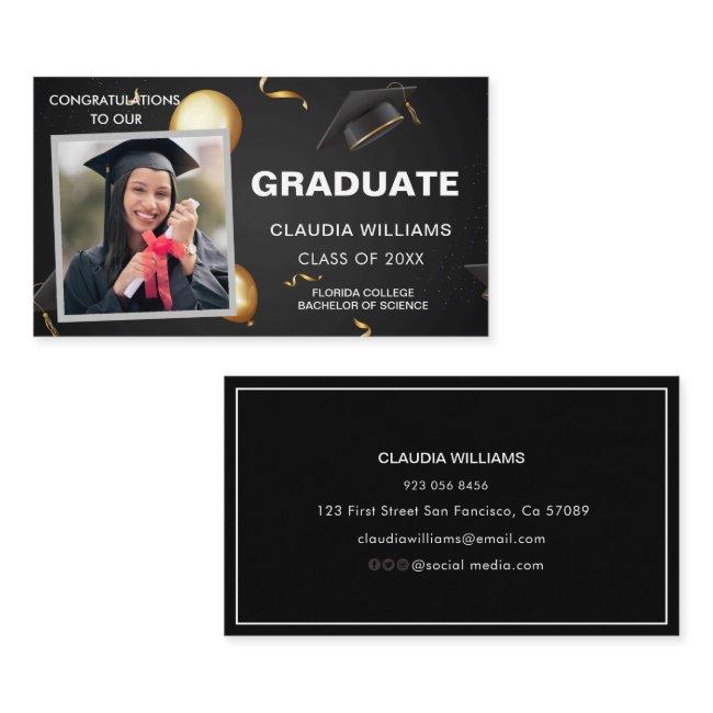 Graduation Name Card - Elegant Modern Insert Card