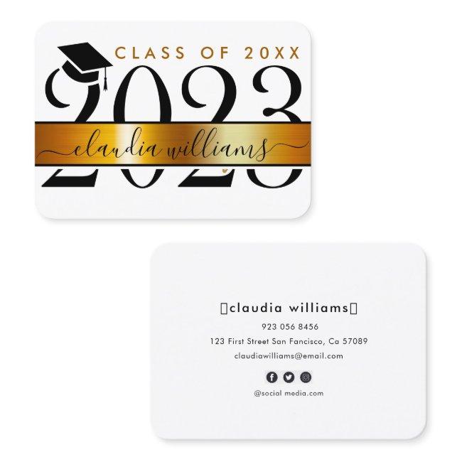 Graduation Name Card - Gold Classic Insert Card