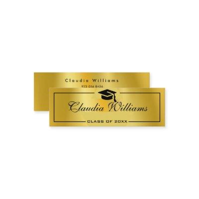 Graduation Name Card . Gold Classic Insert Card