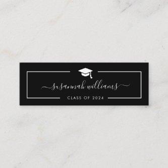 Graduation Name Card | Modern Script Black Card