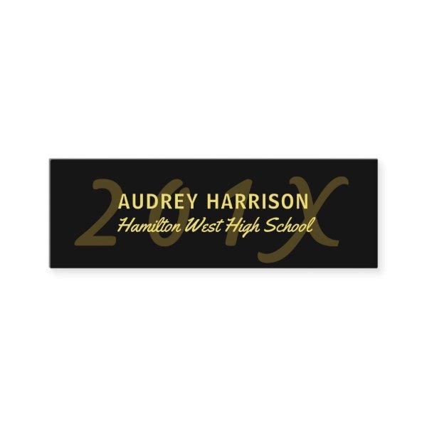 Graduation Name Card Senior Year Insert Black Gold