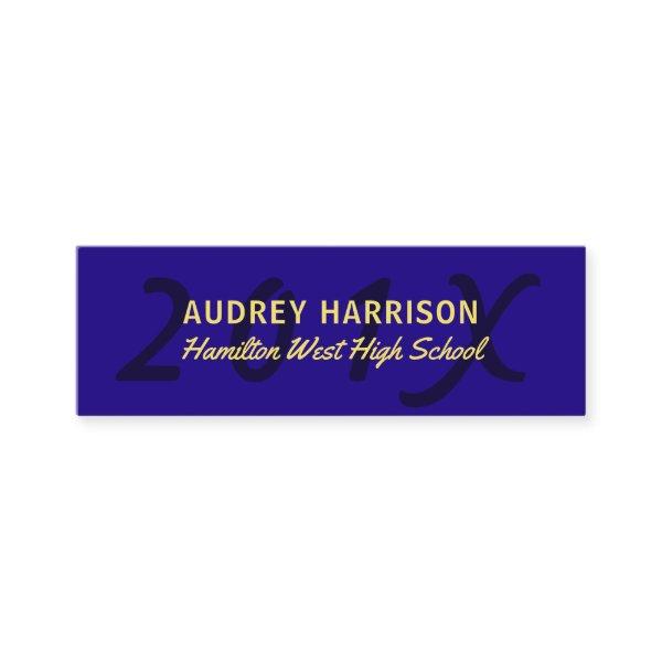 Graduation Name Card Senior Year Insert Blue Gold