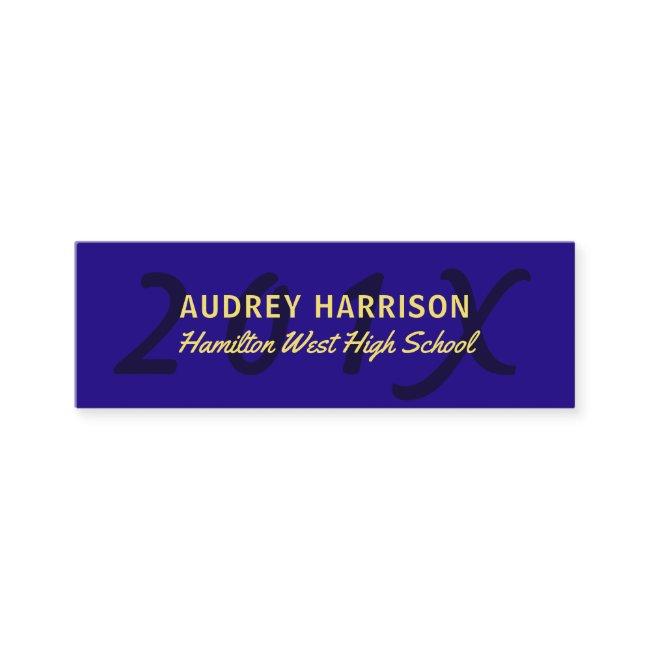 Graduation Name Card Senior Year Insert Blue Gold