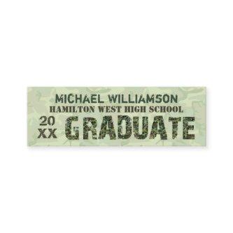 Graduation Name Card Senior Year Insert Camouflage