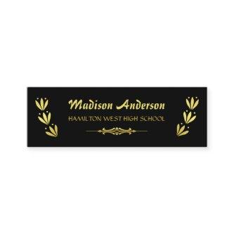Graduation Name Card Senior Year Insert Gold Black