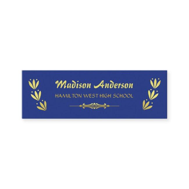 Graduation Name Card Senior Year Insert Gold Blue
