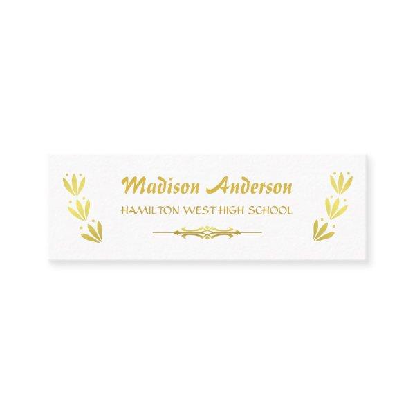 Graduation Name Card Senior Year Insert Gold White