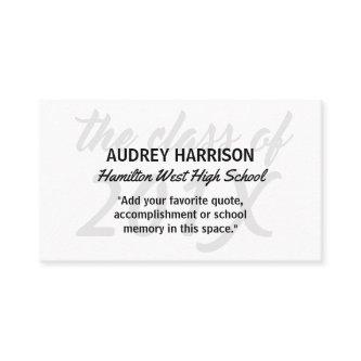 Graduation Name Card Senior Year Inserts Gray Key