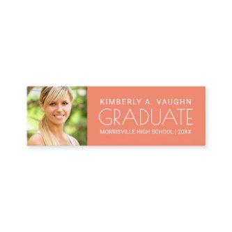 Graduation Name Card with Photo & Edit Color