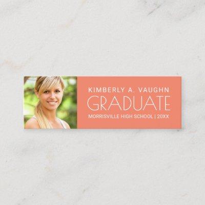 Graduation Name Card with Photo & Edit Color