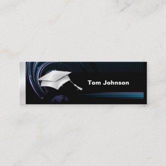 Graduation Name Cards - Blue and Silver