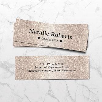 Graduation Name Insert Card Elegant Gold Glitter