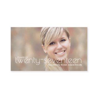 Graduation Name Photo Cards Modern Text Overlay